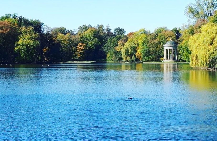 Ein Teich im Schlosspark Nymphenburg.